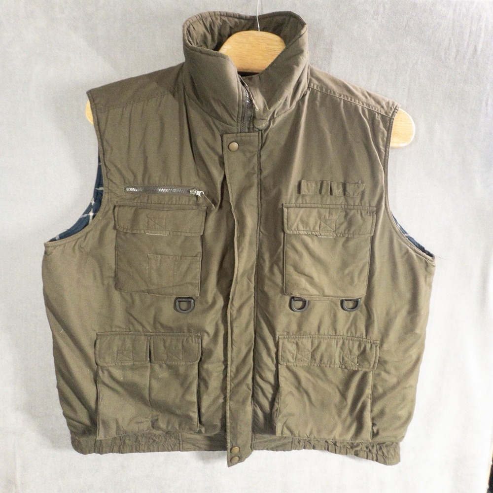 Vtg Dimension By Ten West Mens XXL Gillet Vest Hunting Fishing Safari Guide